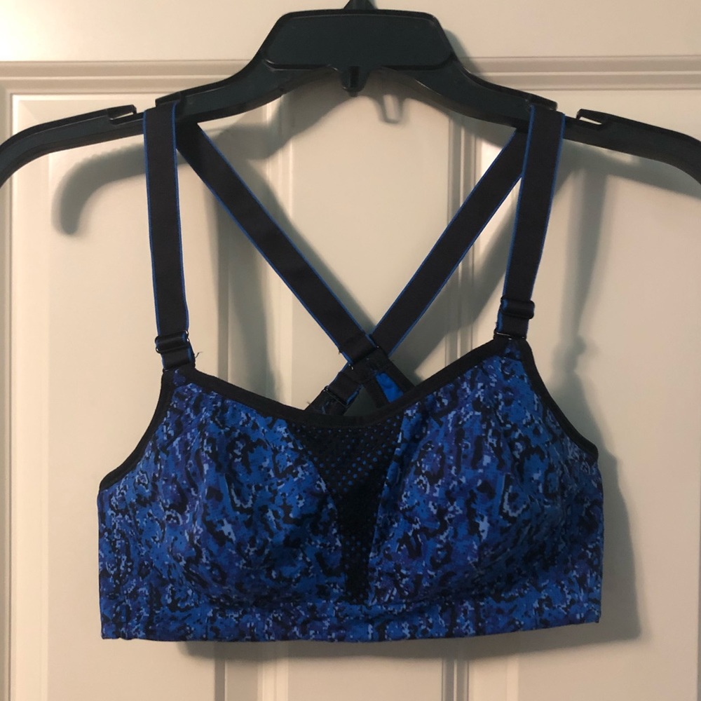 Maidenform Blue Leopard Print Racerback Sports Bra